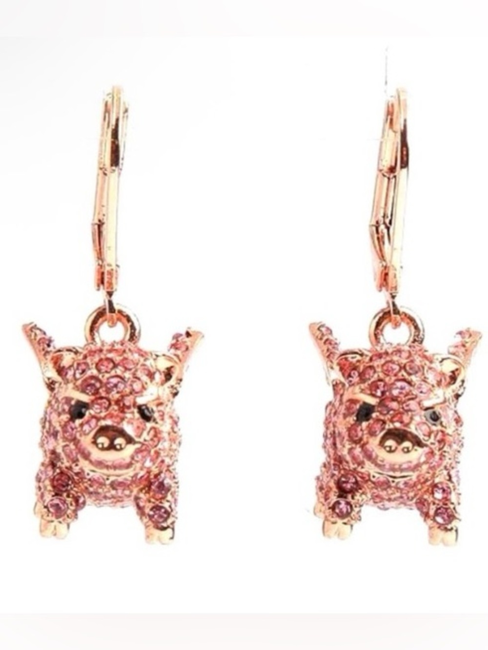 KATE SPADE NEW YORK ♠️ IMAGINATION FLYING PIG PAVÉ DROP EARRINGS - Picture 3 of 9